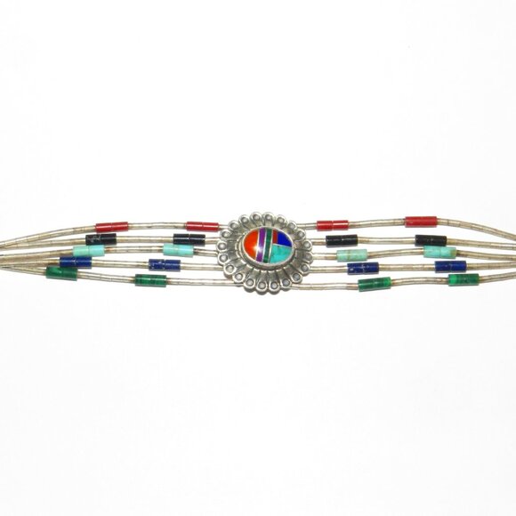 VINTAGE SIGNED QT LIQUID STERLING SILVER BRACELET 7 1/4" LONG - Picture 3 of 14